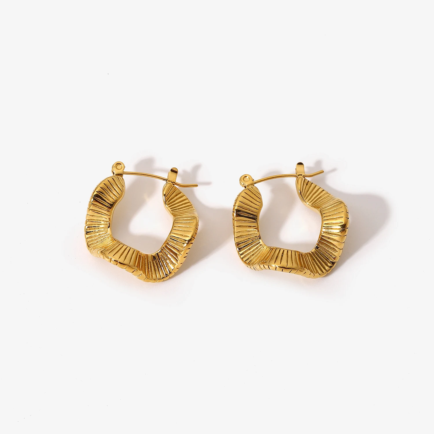 18K Gold Plated Stainless Steel Hoop Earrings For Women Creative
