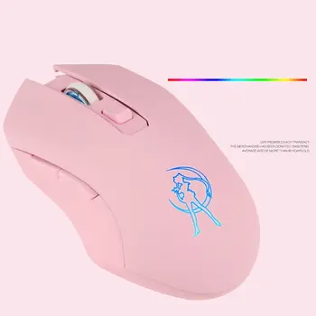 

Pink Silent LED Optical Game Mice 1600DPI 2.4G USB Wireless Mouse for PC Laptop 24BB