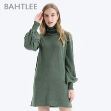 ##Special Price BAHTLEE Winter Women Wool Turtleneck Pullovers Sweater Knitted Long style Jumper Ruched Puff Sleeves Loose ##Special Price BAHTLEE Winter Women Wool Turtleneck Pullovers Sweater Knitted Long style Jumper Ruched Puff Sleeves Loose