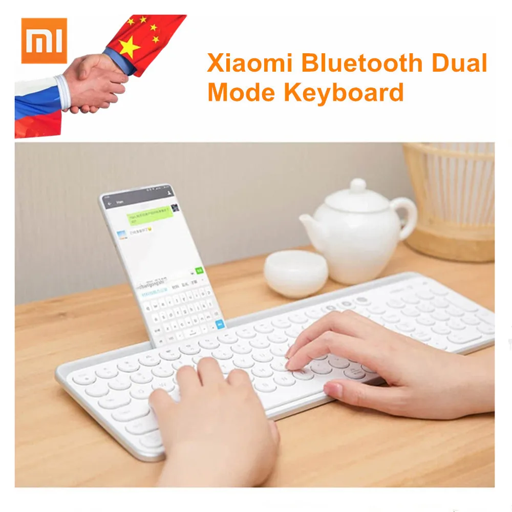 Оригинальная Двухрежимная клавиатура Xiao mi iiw с Bluetooth MWBK01 104 клавиш 2 4 ГГц