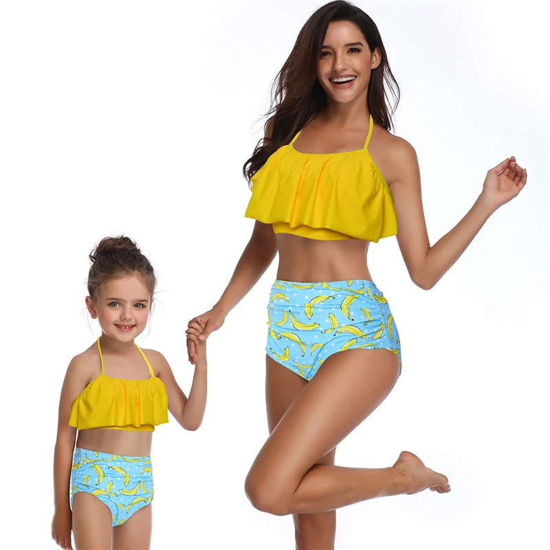 high leg bikini set Matching Family SwimwearMother Girl Bikini Swimsuit For Mom and Daughter Swimsuits Female Children Baby Kid Beach Bathing Suits Bikini Sethigh waisted bikini set