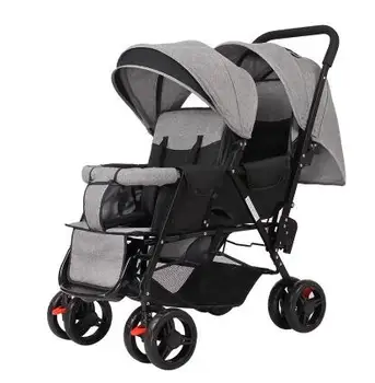 

Lightweight 9.6KG Twins Stroller suit for 2 kids, Folded Twins Carriage with adjust seat, purple twins stroller can sit can lie