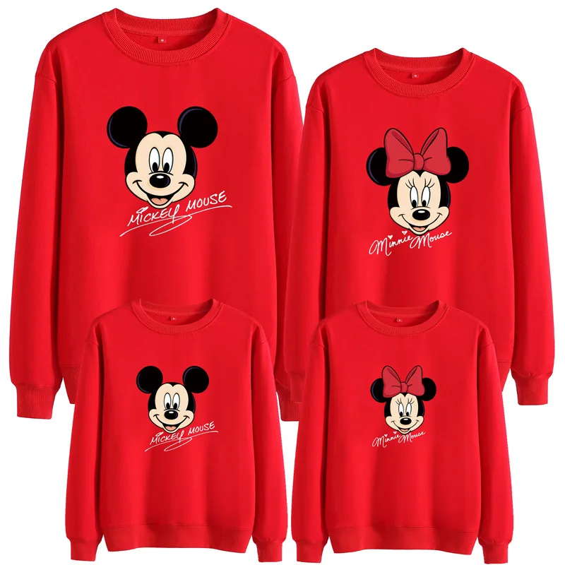 Одинаковые комплекты для всей семьи Disney толстовки с длинными рукавами Микки