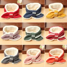 Детский шарф-кольцо, новинка года, зимний хлопковый Плюшевый комбинезон с кроликом для детей возрастом от 0 до 10 лет, плотные теплые однотонные шарфы для волос