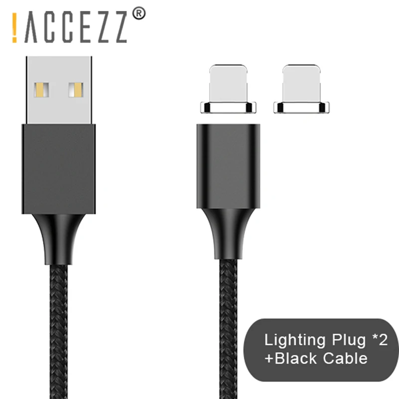 ! ACCEZZ Магнитный кабель 3A Быстрая быстрая зарядка для iPhone XS MAX XR Micro USB Type C Samsung Xiaomi