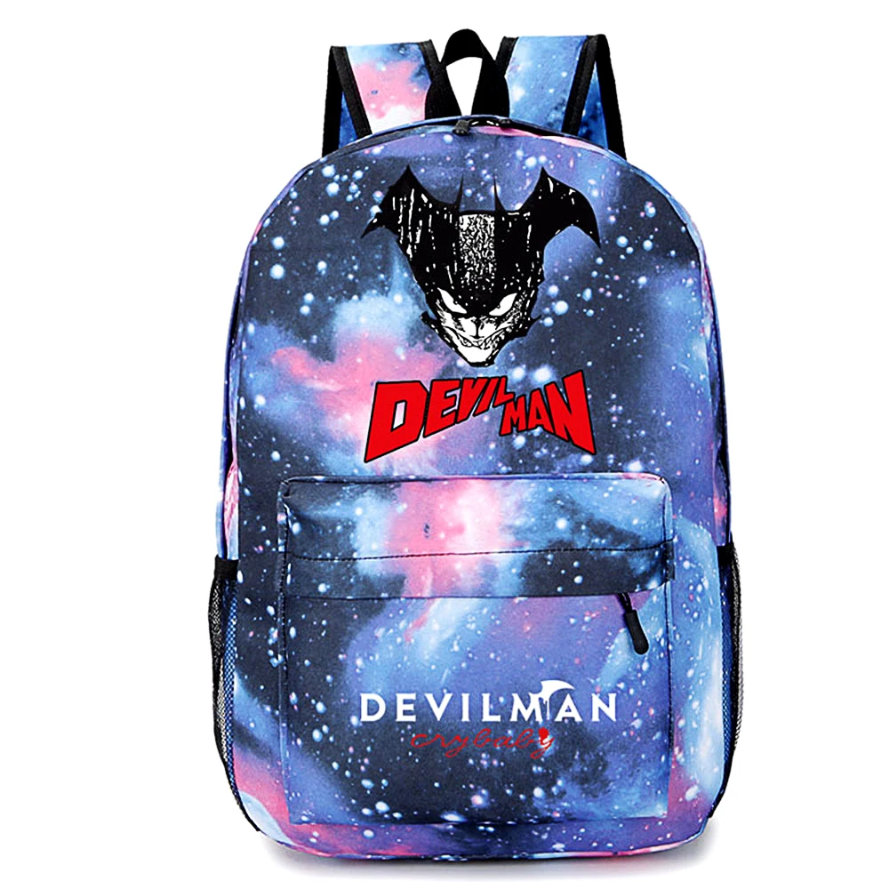 

DEVIL MAN Cartoon Backpack Universe Printed Men Space School Bags Rucksack Book Shoulder Crossbody Star Knapsack