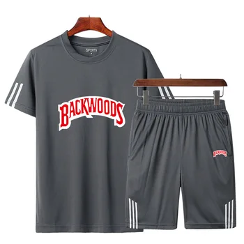 

2020 2Pcs/Set Running Set Men Short Sleeve T Shirt and Shorts Sport Suits Soccer Training Tracksuits Jersey Gym Fitness Clothing