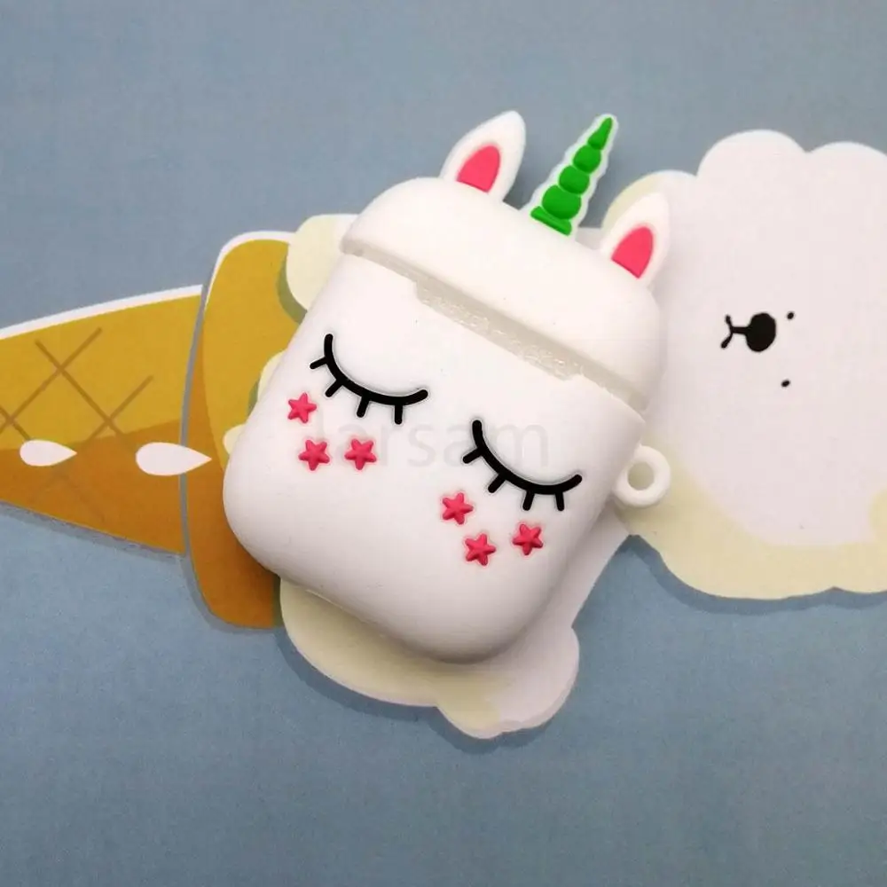 Whitehorse Чехол для Airpods, силиконовый чехол для Apple Air pods, милый чехол для наушников, 3D чехол для наушников, аксессуары для наушников - Цвет: Whitehorse