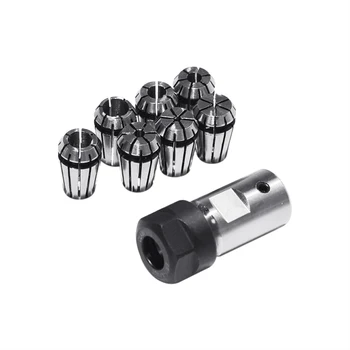 

7Pcs High Carbon Steel ER11 Spring Collet ER11A 1/2/3/4/5/6/7mm Set+5mm Extension Rod Motor Shaft Holder For CNC Lathe Engraving
