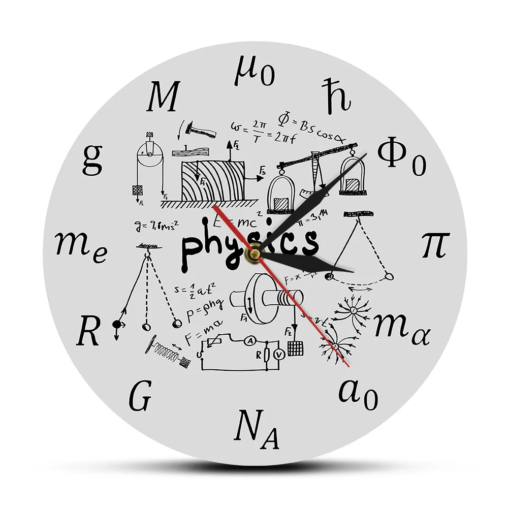 Science Art Physics Elements And Symbols Wall Clock Math Equations Wall