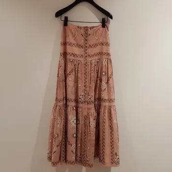 

Fashion Summer Single-breasted Women Midi Skirt 2020 New Retro Print Loose Female Long Skirts Clothing