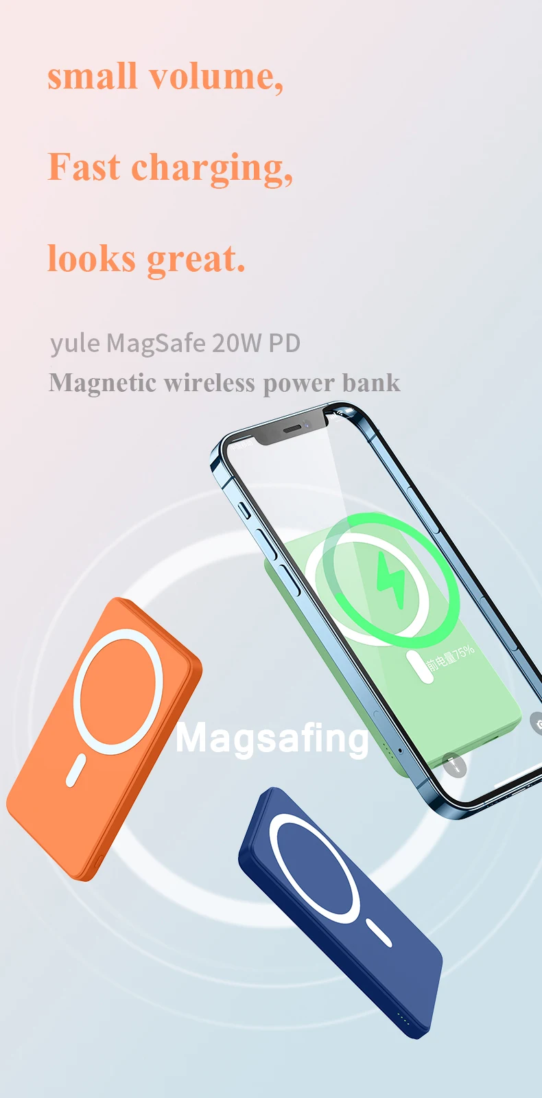 2021 NEW 10000mAh 15W Magnetic Wireless Power Bank Fast Charger For iPhone 13 12 Pro Max Mobile Phone External Auxiliary Battery wireless battery pack