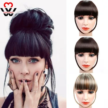 

MANWEI Bangs Clip in Hair Extensions Front Neat Bang Fringe One Piece Striaght Hair With High Temperature Synthetic Fiber Hair