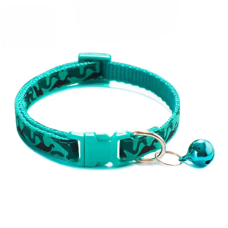 Camouflage Cat and Dog Collar with Bell - Pink and Blue
