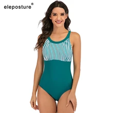 Ретро купальный костюм размера плюс, женский слитный купальник, монокини, в полоску, из кусков, купальные костюмы, летняя пляжная одежда, купальный костюм