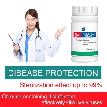 

84 Disinfection Pills Chlorine Tablets Instant Effervescent Cleaning Water Home Use Disinfection Pipes Swimming