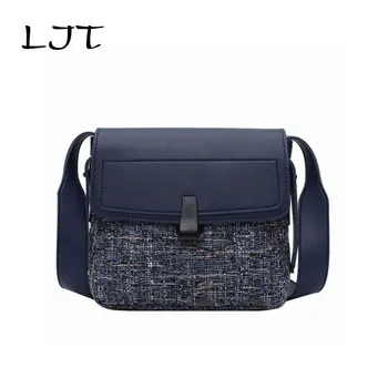 

LJT New Wide Shoulder Bags for Women 2020 Canvas Luxury Handbags Designer Sac A Main Ladies Shoulder Messenger Bag Lock Tote Bag