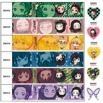 

50 Yards lovely Japanese Cartoon pattern Printed Grosgrain,satin Ribbon,planar resins 30 pcs