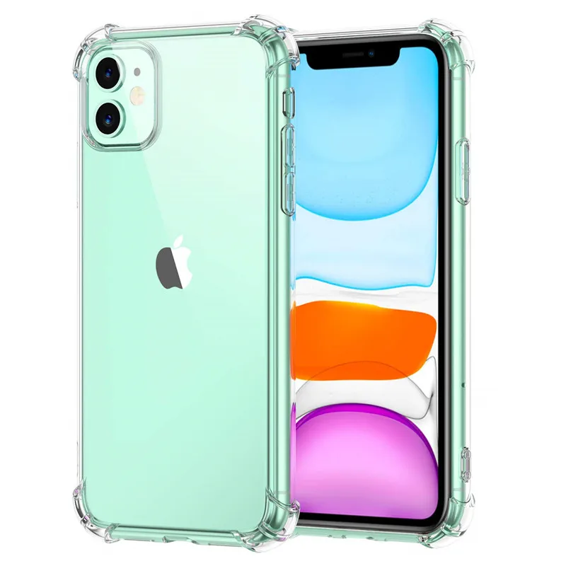 Противоударный силиконовый мягкий ТПУ чехол для телефона iPhone 12 Mini 11 Pro Max SE X XR XS