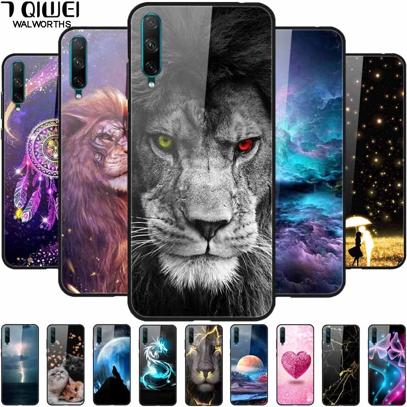 samsung cute phone cover Tempered Glass Cover For Samsung A7 2018 Case A9 2018 Hard Protective Funda For Samsung Galaxy A70 / Note 9 Cases Luxury Bumper kawaii samsung phone cases