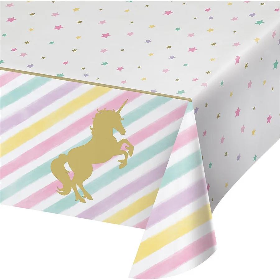 

Unicorn theme tablecloth hot stamping unicorn table setting party dinner birthday party party tableware