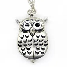 Высококачественные маленькие милые карманные часы в форме крыльев совы, кварцевые карманные часы, аналоговый дисплей, брелок, ожерелье, цепь, кулон, часы