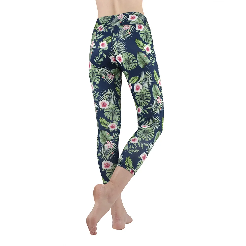 Cross Border New Products Amazon Print Yoga Pants Running Fitness Pants Women's Elasticity Quick-Dry Tight Slimming Capri Pants