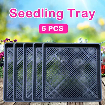 

5pc Strong Durable Seedling Plate Flat Sprout Vegetable Plate Plug Seedling Hydroponics Seedlings Plant Germination #5