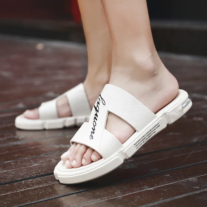 

2019 Summer Trend Korean-style Cool A- line Slippers Outdoor Soft-Sole Sandals Outer Wear Home Sandals Men's