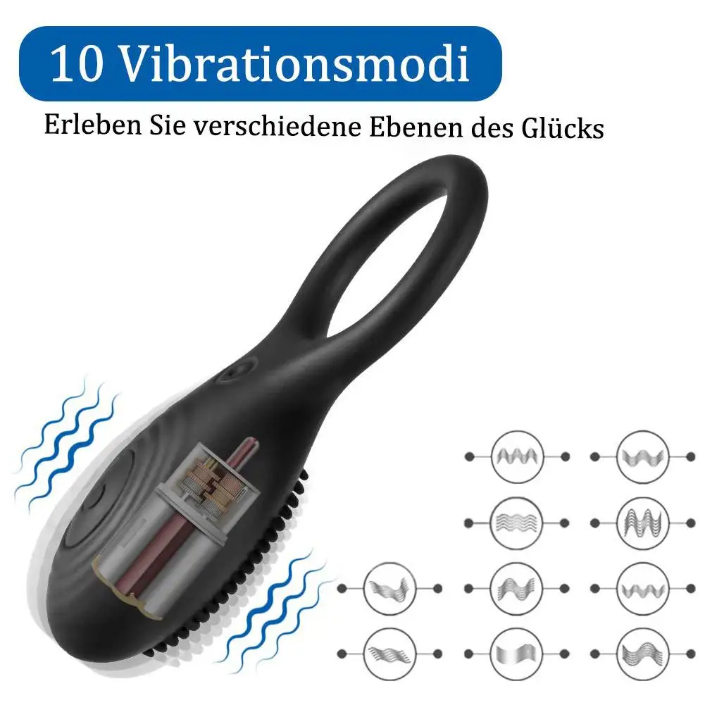 Movconly Cock Ring with Remote Control G Point Clitoris Stimulator with 10 Vibration Modes Sex Toy for Men and Couples Penis Erection Masturbator