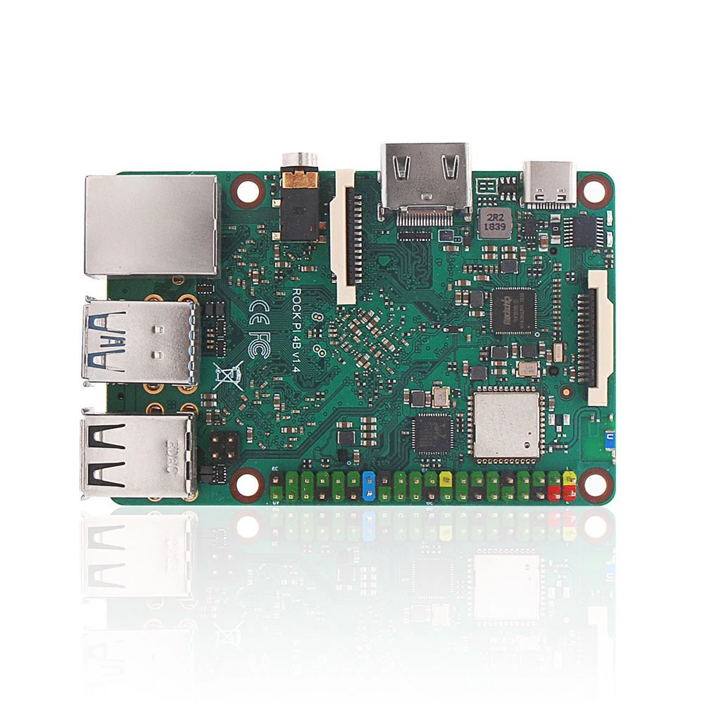 Günstige ROCK PI 4B V1.4 Rockchip RK3399 ARM Cortex Sechs Core SBC Single Board Computer Kompatibel mit Offiziellen Raspberry Pi display