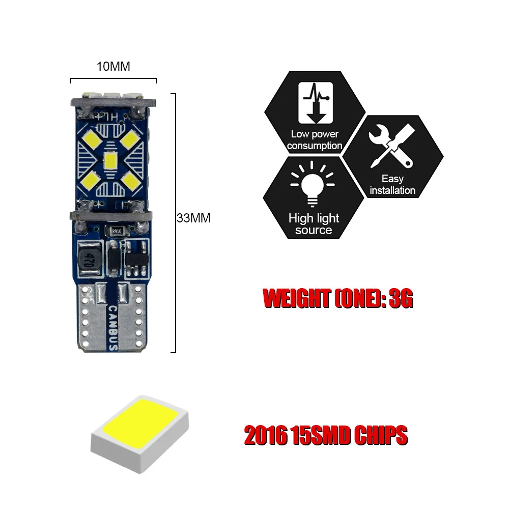 2 шт. T10 W5W Новый супер яркий светодиодный парковочные фары автомобиля WY5W 168 501 2825