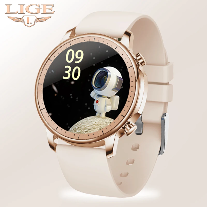 LIGE 2020 New Fashion Women Smart Watch Men Full Screen Touch Waterproof Heart Rate Blood oxygen Multifunction Sport Smartwatch