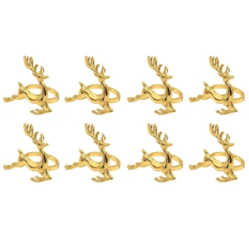 

Napkin Rings,Gold Elk Chic Napkin Rings for Place Settings,Wedding,Christmas,Thanksgiving,Home Kitchen Dining Table 8Pcs