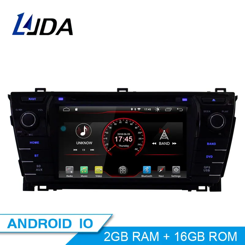 Автомобильный DVD плеер LJDA 2 Din Android 10 для Toyota Corolla 2014 Wifi GPS Радио ГБ + 16 Гб