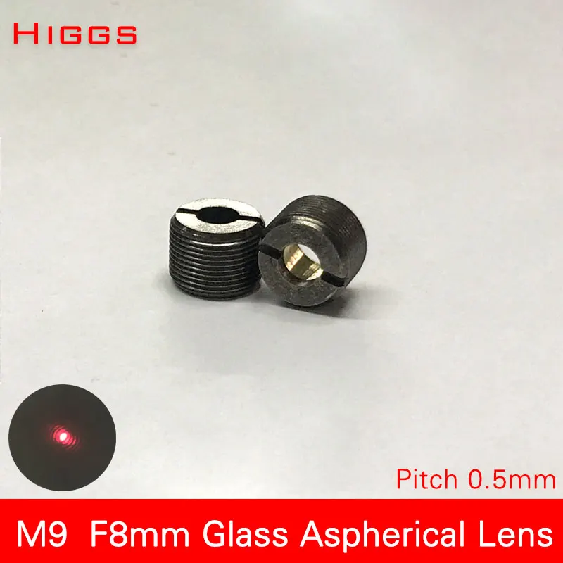 

High quality M9 pitch 0.5mm focus length 8mm Glass aspherical lens laser Optical collimating lens AR coated Customizable