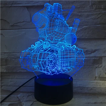 

2019 Hot Selling 3D Lamp Touch Sensor Metal Slug Tank Color Changing with Remote for Christmas Decoration Led Night Light Lamp