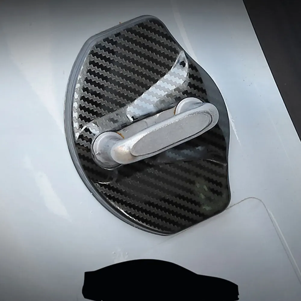 VEHEMO 3,0 м 4 шт. для Tesla модель 3- Автомобильный Дверной замок крышки отделка Декор металлическая дверная кнопка Крышка Автомобильный Замок Крышка черный