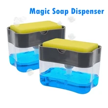 Aliexpress - Soap Dispenser Pump With Sponge Manual Press Cleaning Liquid Dispenser Container Manual Press Soap Organizer Kitchen Tool