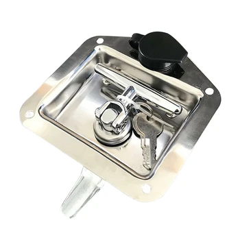 

T-Shaped Folding Handle Lock Stainless Steel for Trailer Plane RV Caravan Truck Engineering Vehicles Latch Toolbox Knob Locks