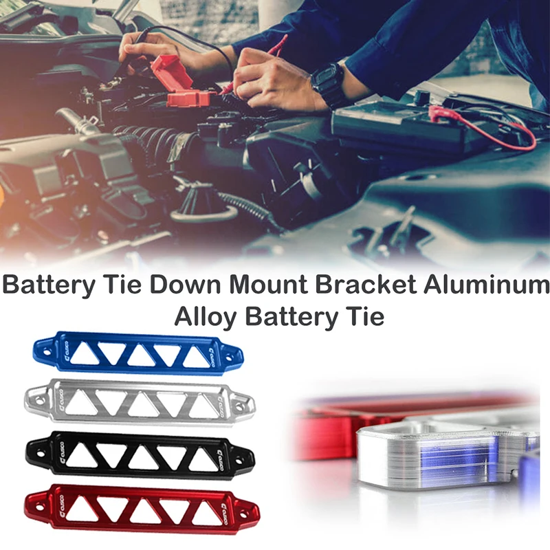 

Car Racing Battery Tie Down Mount Bracket Lock Anodized Universal Alloy Battery Tie Down Brace Fits for Honda Civic EK EG