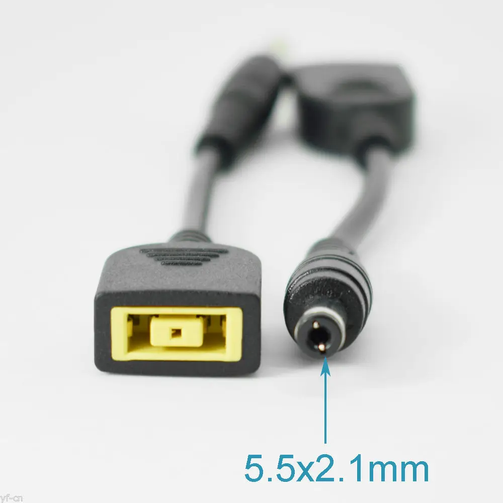 

1pc 14cm 2.1x5.5mm Male To Square DC Female Adapter Cable For Lenovo ThinkPad