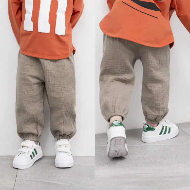 Baby Pants Wrinkled Cotton Vintage Bloomers Trousers Legging Solid Pants 6M-4T Toddler Infant Child Girls Boy Pants