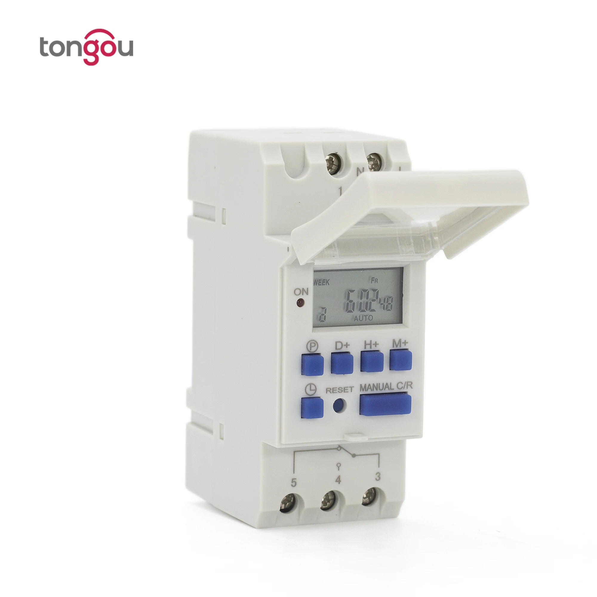 Таймер питания программируемый реле времени DC AC 220V 12V 25A цифровой lcd микрокомпьютер din-рейка крепление TONGOU TOWTRC15