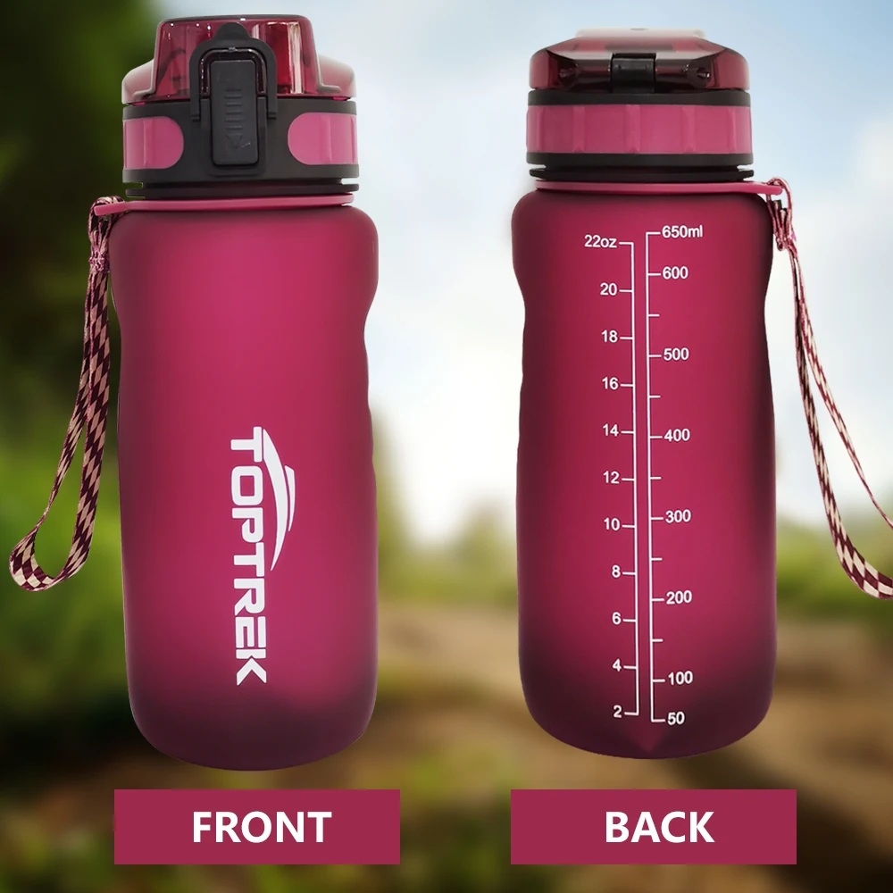 Toptrek Sport Water Bottle 650ML/1000ML BPA Free Drinkware Outdoor Drinking Waterbottle Protein Shaker Leak-Proof My Drink Bottl water bottle sports bottle