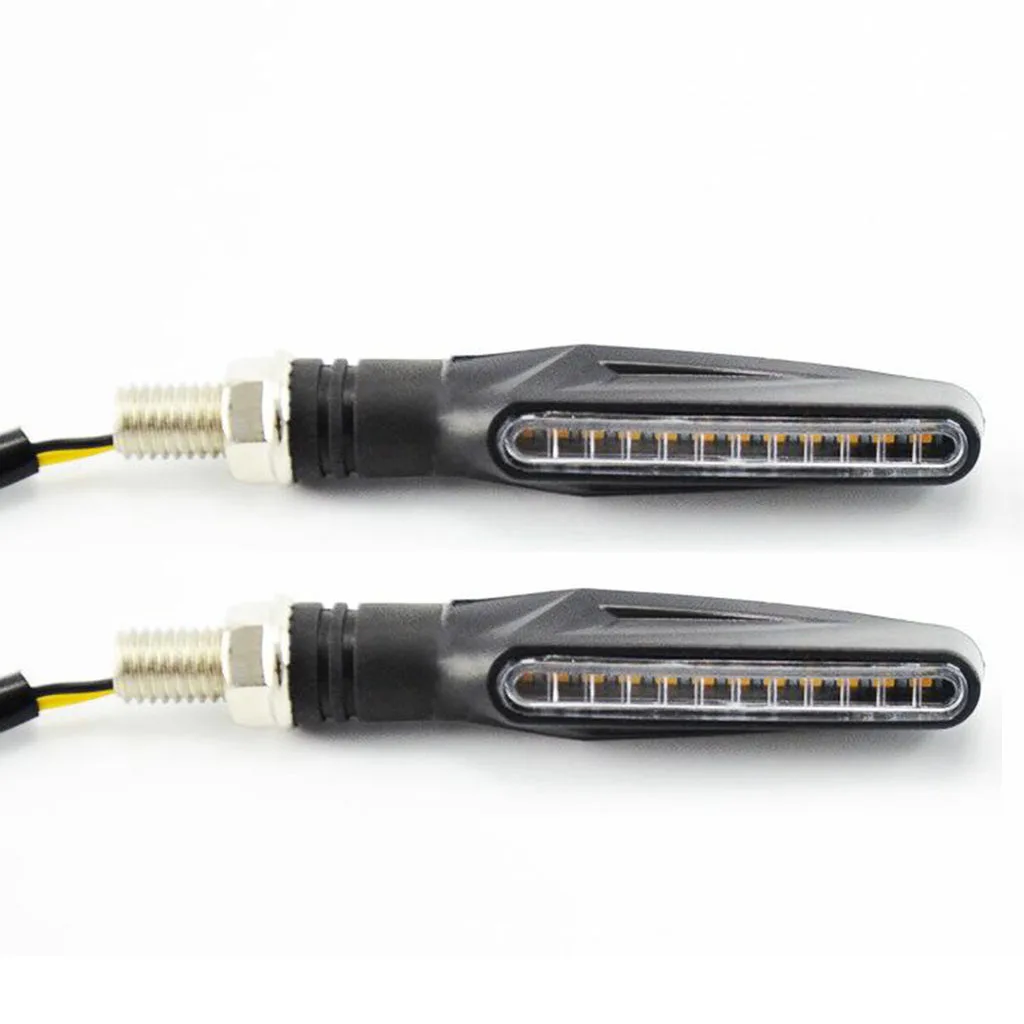 2 Pieces Motorcycle Motorbike LED Turn Signals Light Warning Lamp 12V Amber