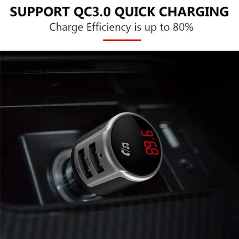 Автомобиль Bluetooth Hands-free MP3 музыкальный плеер FM USB передатчик быстрое зарядное устройство QC3.0 USB Автомобильное быстрое зарядное устройство 12V~ 24V
