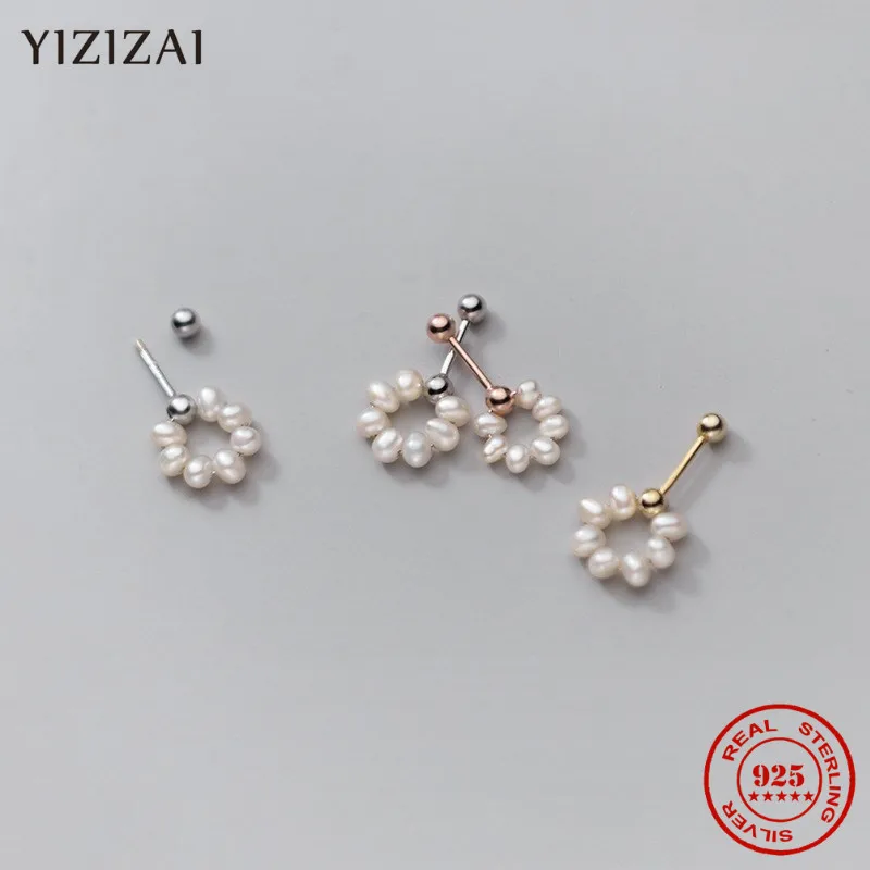 YIZIZAI минималистский 100% 925 серьги подвески с цветочным украшением из чистого