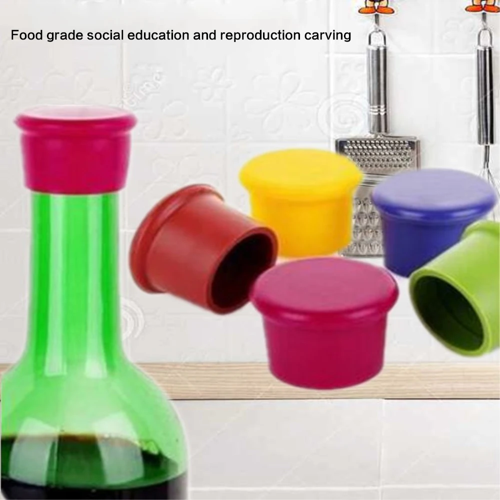

Silicone Stopper Beverage Food Grade Beer Beverage Bottle Caps Cover Leak Free Fresh Keeping Plug for Kitchen Gadget Bar Tool