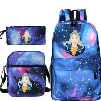 

Hip Hop Mochila Billie Eilish Backpack 3 PCS/set Hip Hop Causal Bag Knapsack School Bags for Teenage Girls Bookbag